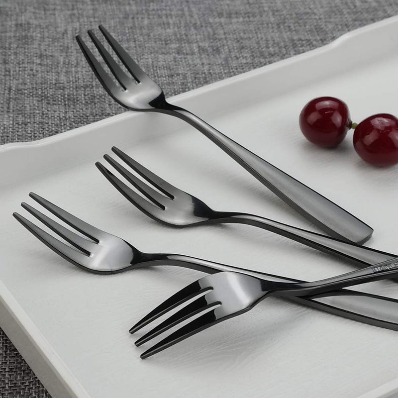 Teyyvn 16-Piece Dessert Fork, Stainless Steel 3-Tines Fork, Appetizer Forks, Black - Image 4